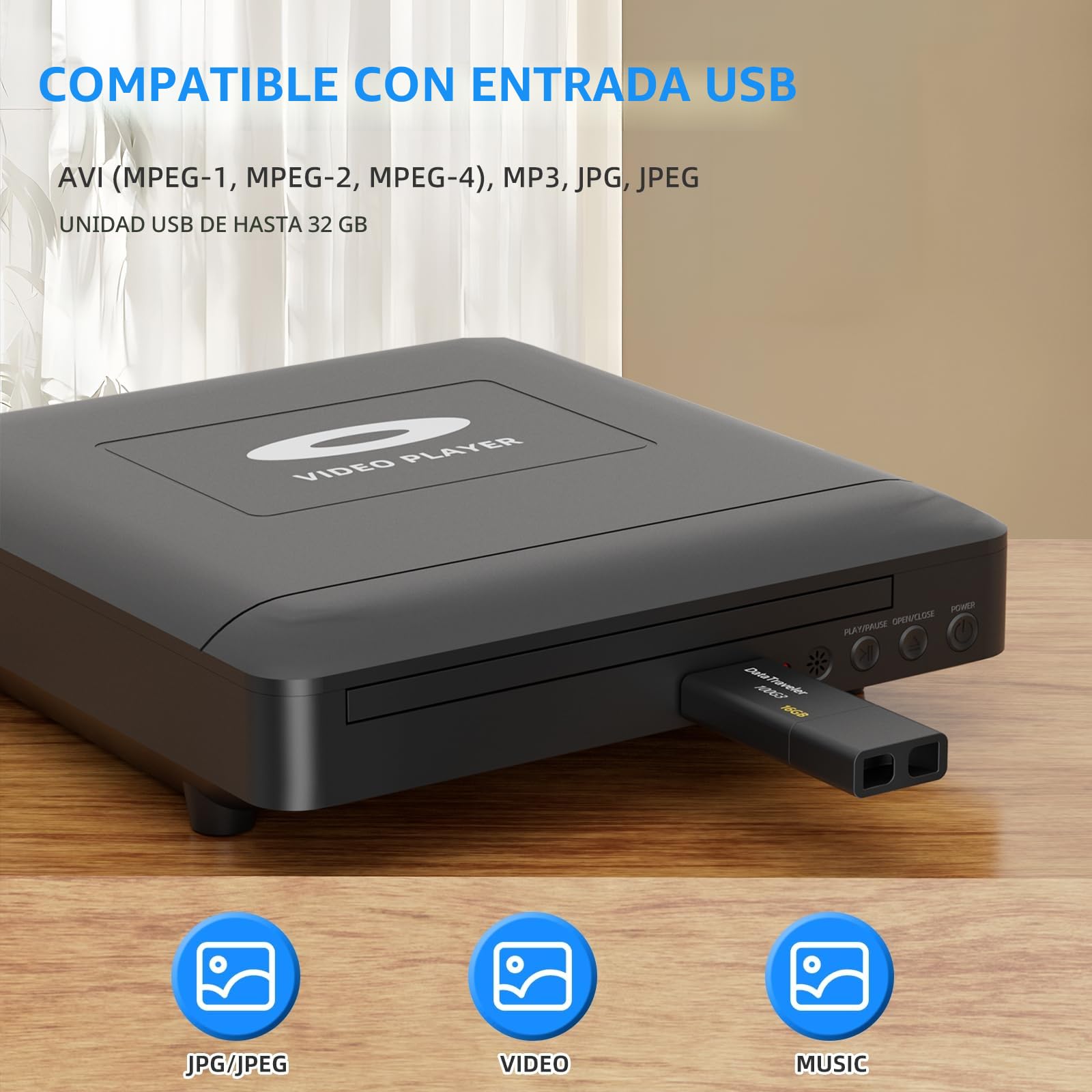 Mini HD DVD Player con HDMI, 1080P Region Free DVD Player para Smart TV, Cable de Salida HDMI/RCA Incluido, Menor Ruido, PAL/NTSC Integrado, Reproductor de CD para el hogar