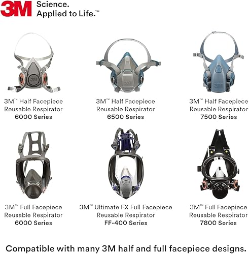 Miniatura 6 de 3M 6005 cartucho de forlmaldehídovapor orgánico para protección respiratoria, 2 unidades