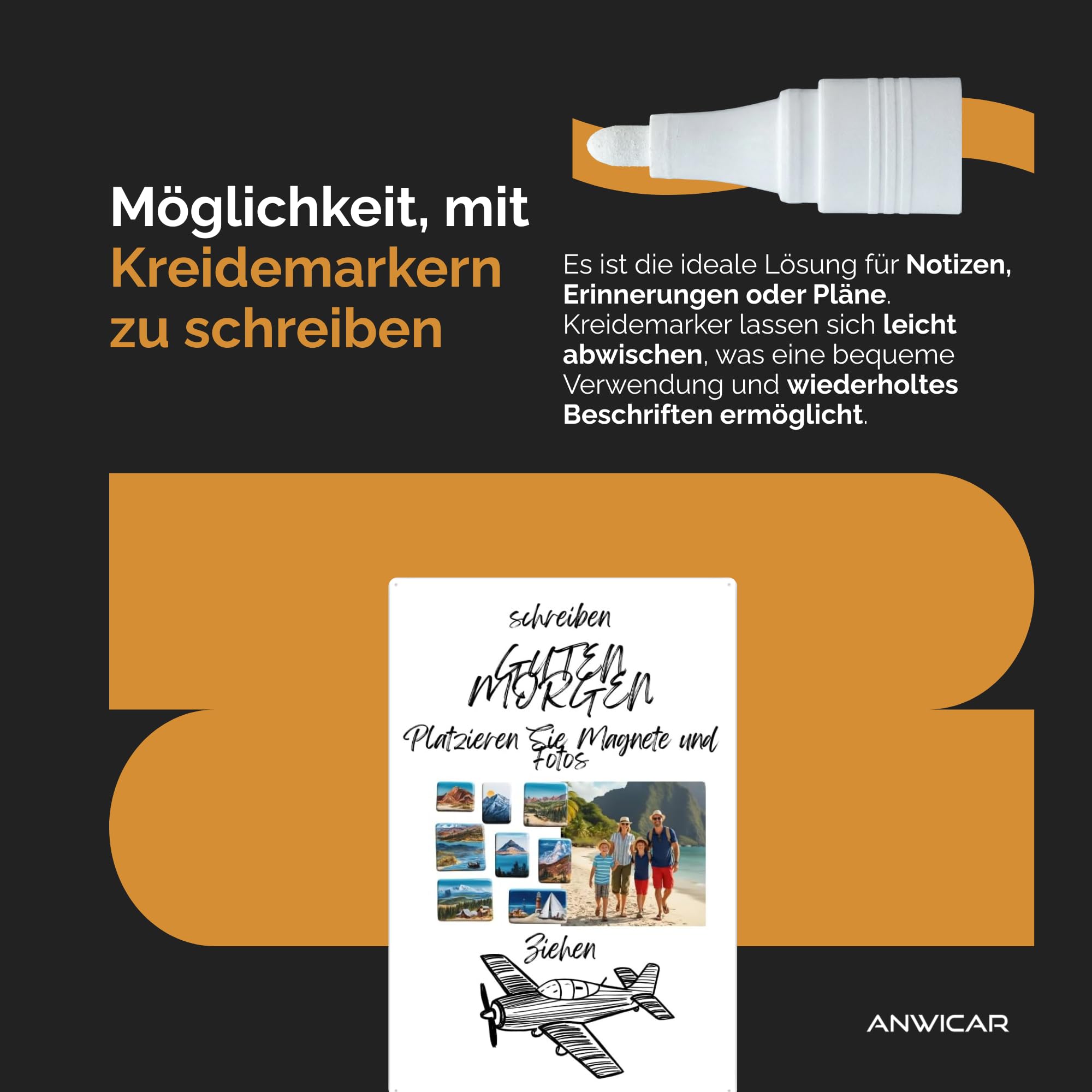 Magnettafel Schwarz 85x50cm Unsere Reichen, Metall Magnetische Tafel, Magnetboard, Magnetwand, Wandmontage, für Wohnzimmer, Küche Flur Kinderzimmer Büro, Tafel für Touristenmagnete Notizen und Fotos