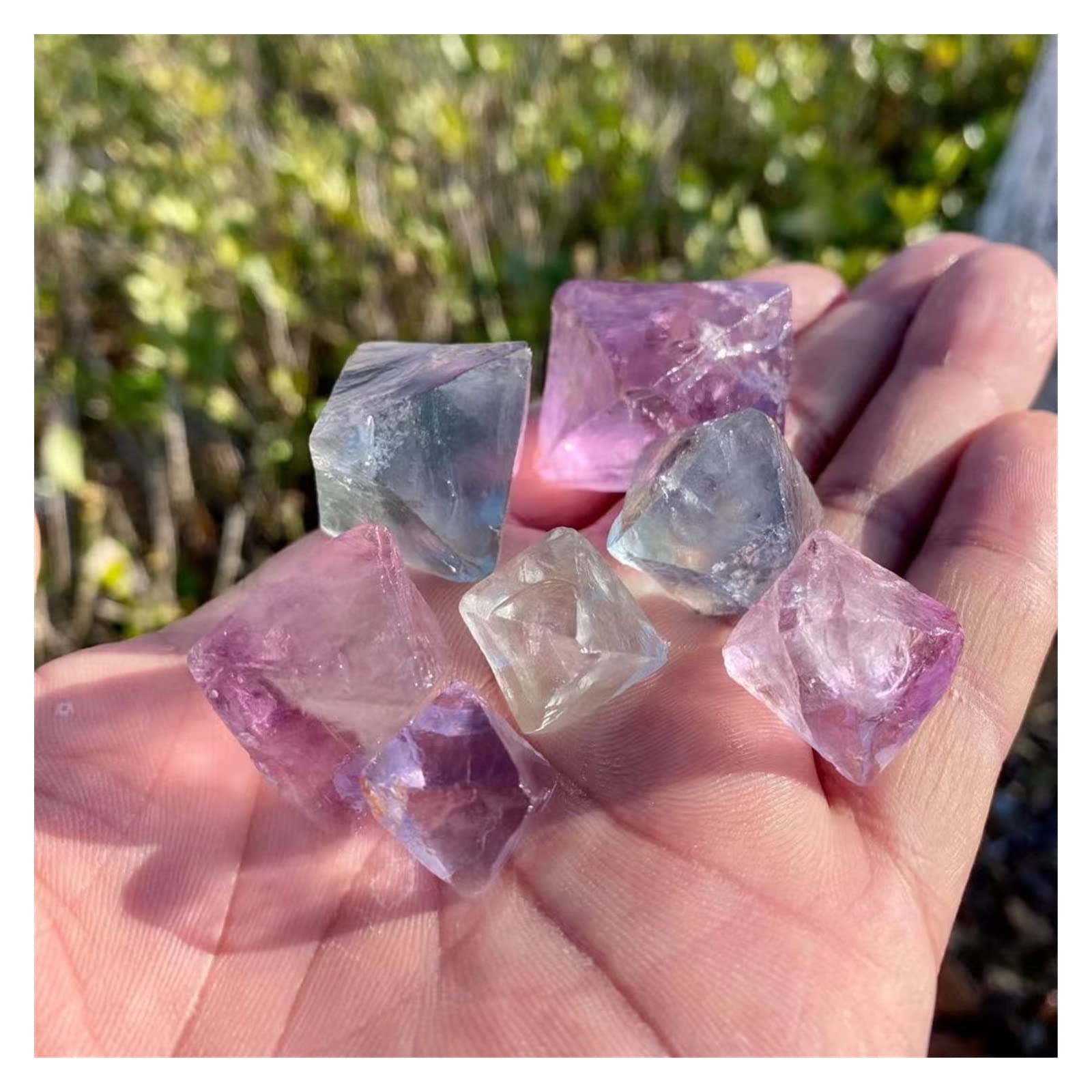 Full of Texture Natural Mixed Fluorite Octahedron Gem Small Rough Stone Specimen DIY Natural Quartz Crystals Stones and Crystals (Size : 1000g)