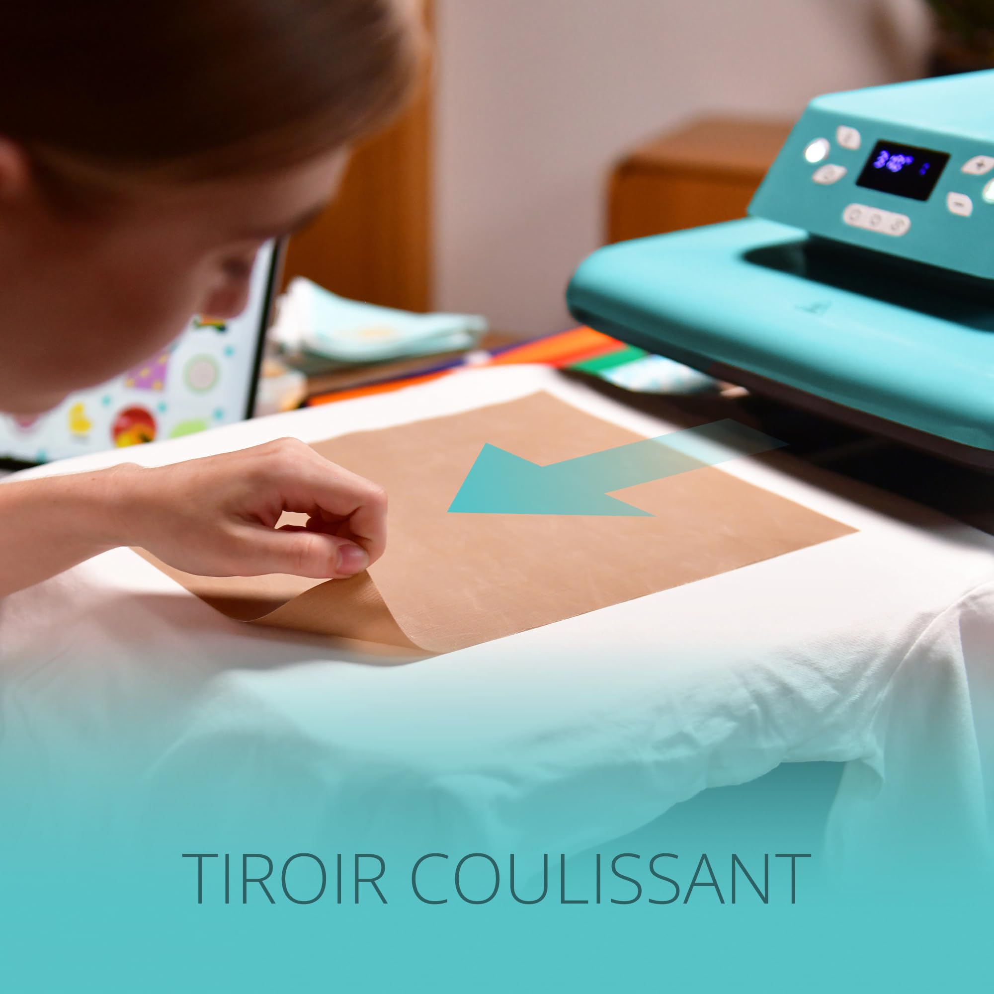 LOKLIK Presse à Chaud Automatique Pour Repasser des t-shirts, des Pulls, des Couvertures, des Sacs Fourre-tout et d'autres Textiles - Personnalisez Avec du Vinyle - Imprimante à Sublimation