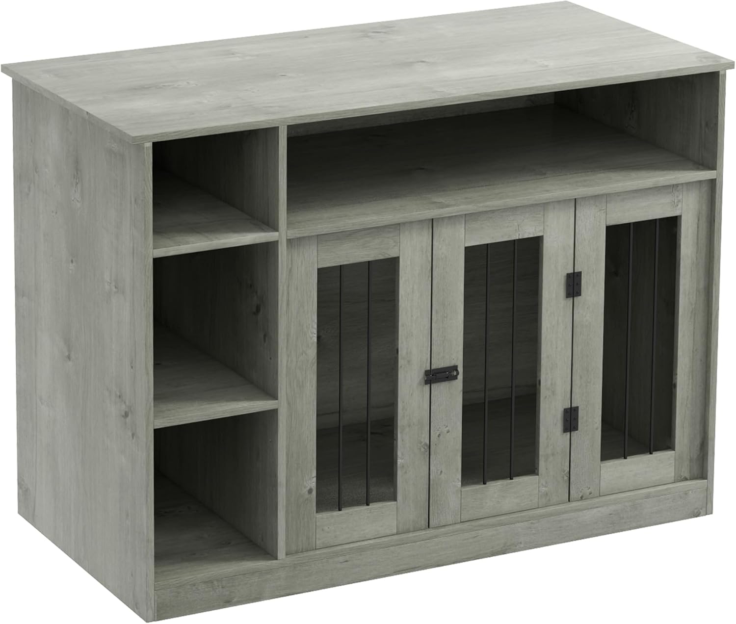 PawHut Dog Crate Furniture with Adjustable Shelf, Dog Crate End Table, Indoor Pet Crate for Medium and Large Dogs, with Large Flat Surface, 47" x 23.5" x 35", Gray