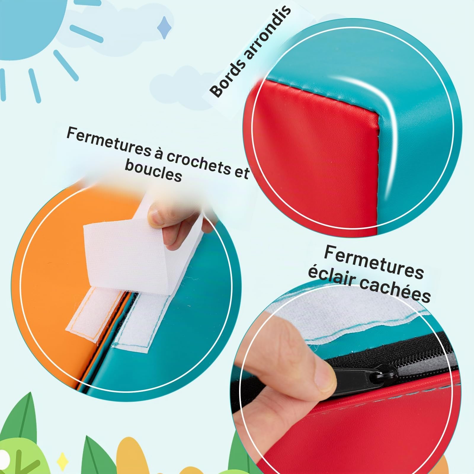 GOPLUS 10 PCs Parcours Motricité de Bébé Montesorri, Parcours Escalade en EPE avec Coutures Renforcées, Design Convertible pour Combinaisons Infinies, pour Tout-Petit Garçons Filles 1+ Ans (Vert)