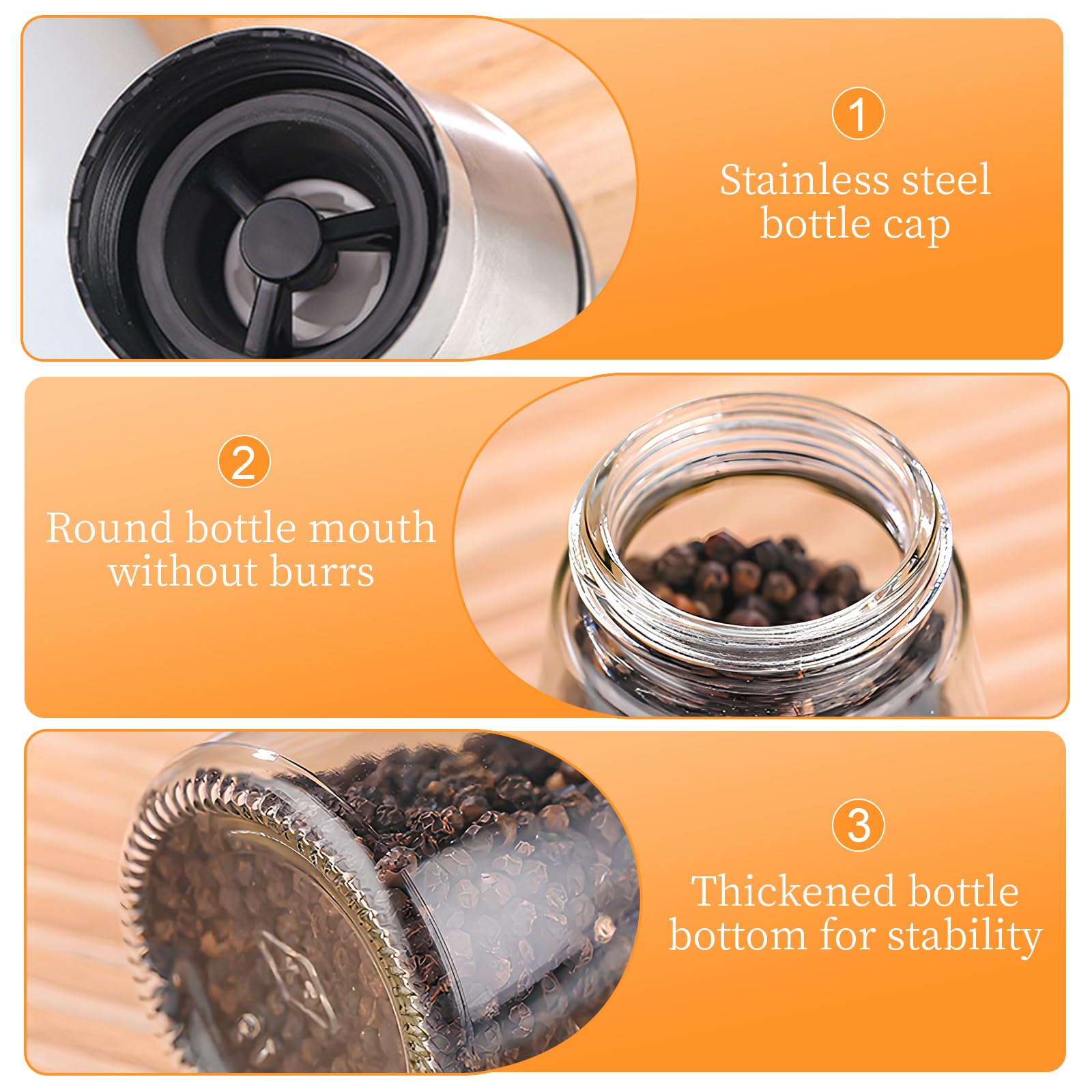 Molinillo De Sal Y Pimienta Acrílico Transparente, Molinillo De Sal Y Pimienta Acrilico Transparente Molinillo De Pimienta Y Sal Marina Recargable Coctelera De Pimienta Para Cocina