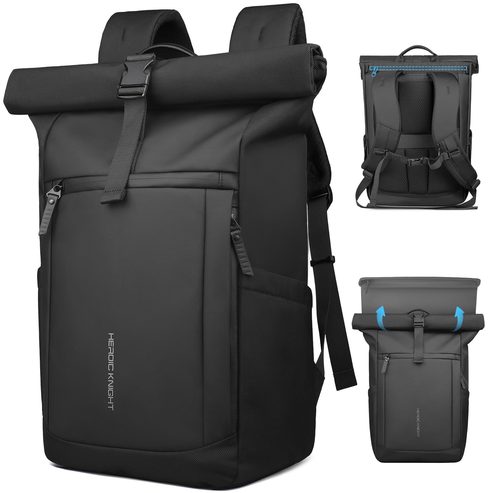 hk Rolltop Rucksack Erweiterbar Laptop Rucksack 16 Zoll mit Laptopfach