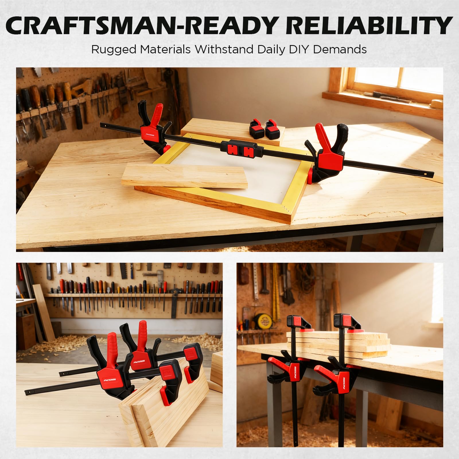 SEDY 12 Inch Bar Clamps - 6 Pack Woodworking Clamps -8