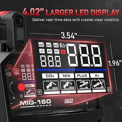 Miniatura 40 de ANDELI Soldador MIG 135A, 110 V/220 V [pantalla LED grande] Soldador 3 en 1 núcleo de flujo MIG/Lift Tig/Stick Máquina de soldadura MIG sin gas