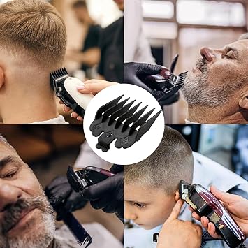 Clipper Guards, 10-Piece Clipper Guard Set, Suitable for Wahl Multi-Cut Clippers, Eliminates Length Confusion, Black
