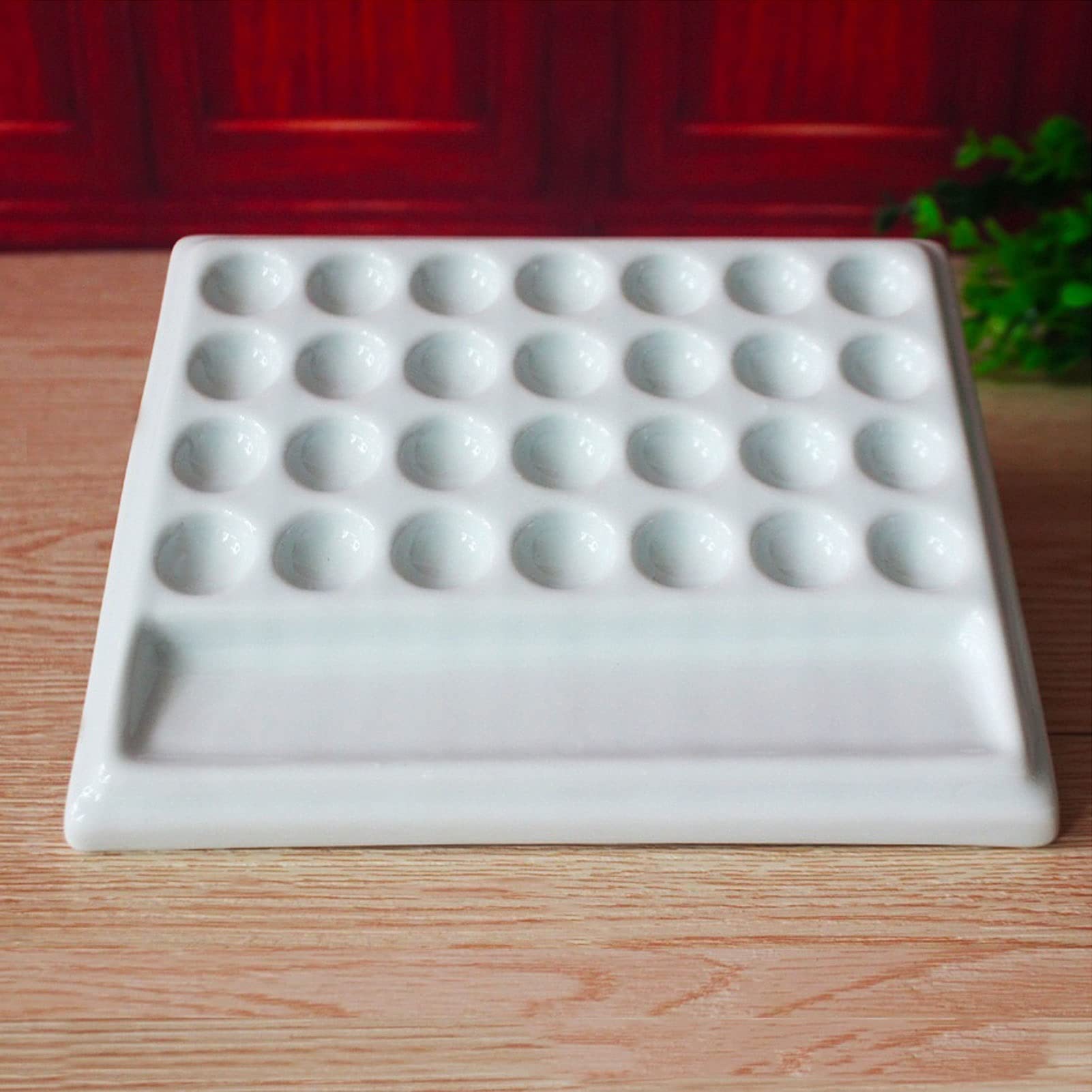 Paleta Artysty Porcelany, 28-otworowa Paleta Farb Akwarelowych, Odpowiednia Do Akwareli, Gwaszu, Malarstwa Olejnego Itp.