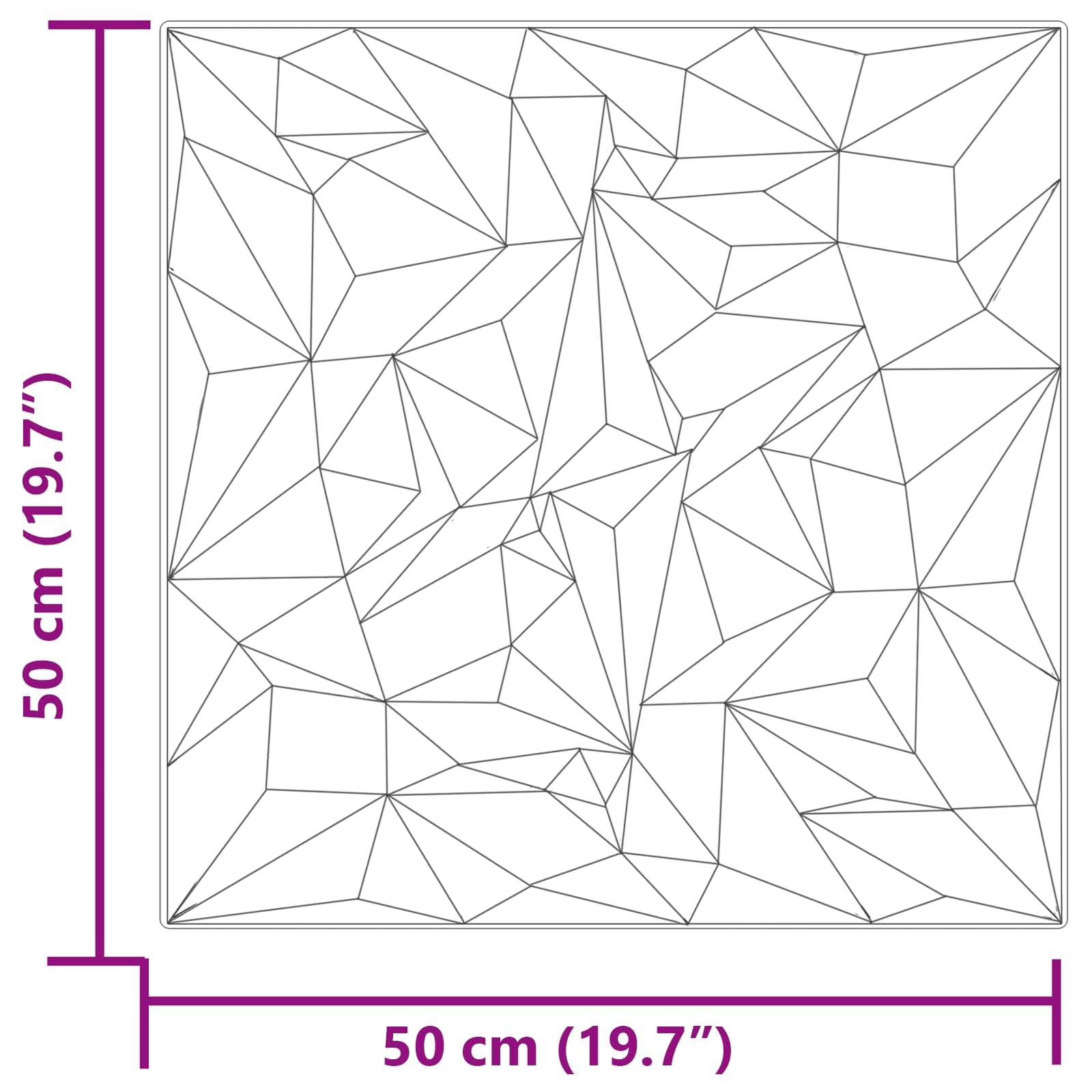 Panele ścienne, 48 sztuk, szary ametyst, 50 x 50 cm, pianka XPS, lekka okładzina ścienna, panel 3D, dekoracja ściany wewnętrznej, salonu, sypialni, korytarza, łatwy montaż i przycięcie