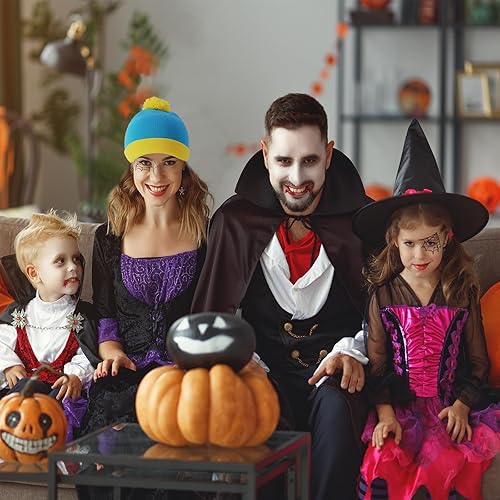 Miniatura 7 de Sombrero y guantes de cosplay de personajes de Halloween, gorro de punto con pompón de Cartman, conjunto de gorro de invierno para Halloween, Eric