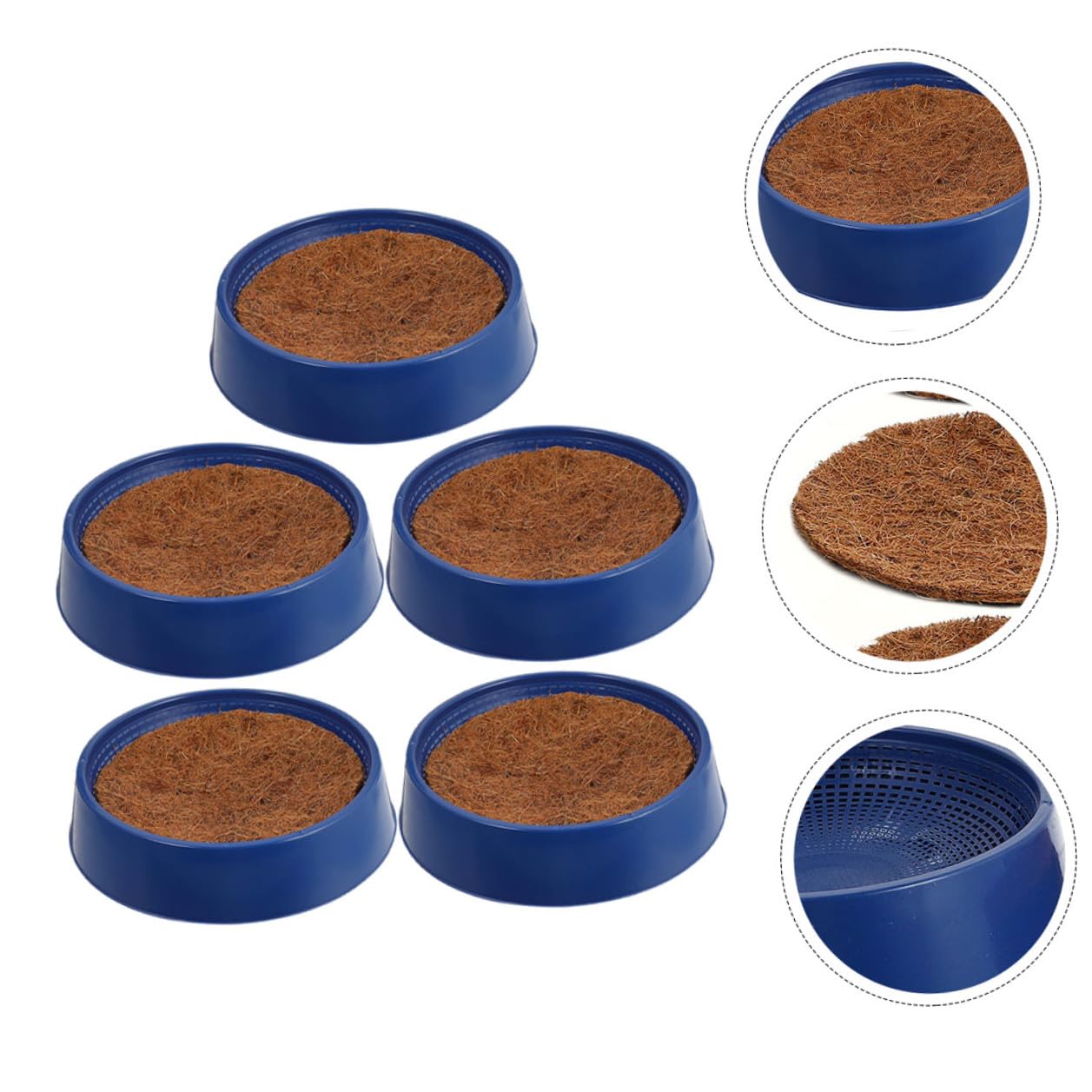 Set 5 Pezzi Nido per Piccioni Domestici Aperto Tappetino di Nidificazione Riutilizzabile in Plastica Resistente, Nido Compatto per Allevamento in Gabbia, Accessori per Uccelli da Interno