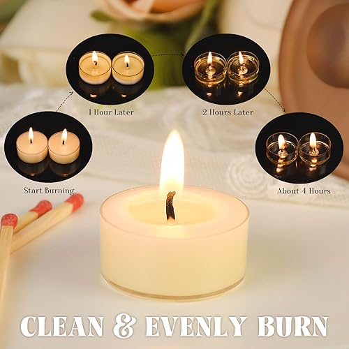Miniatura 6 de Velas de cera de abeja natural, 24 unidades, vela pequeña orgánica, aroma natural, sin humo, color blanco