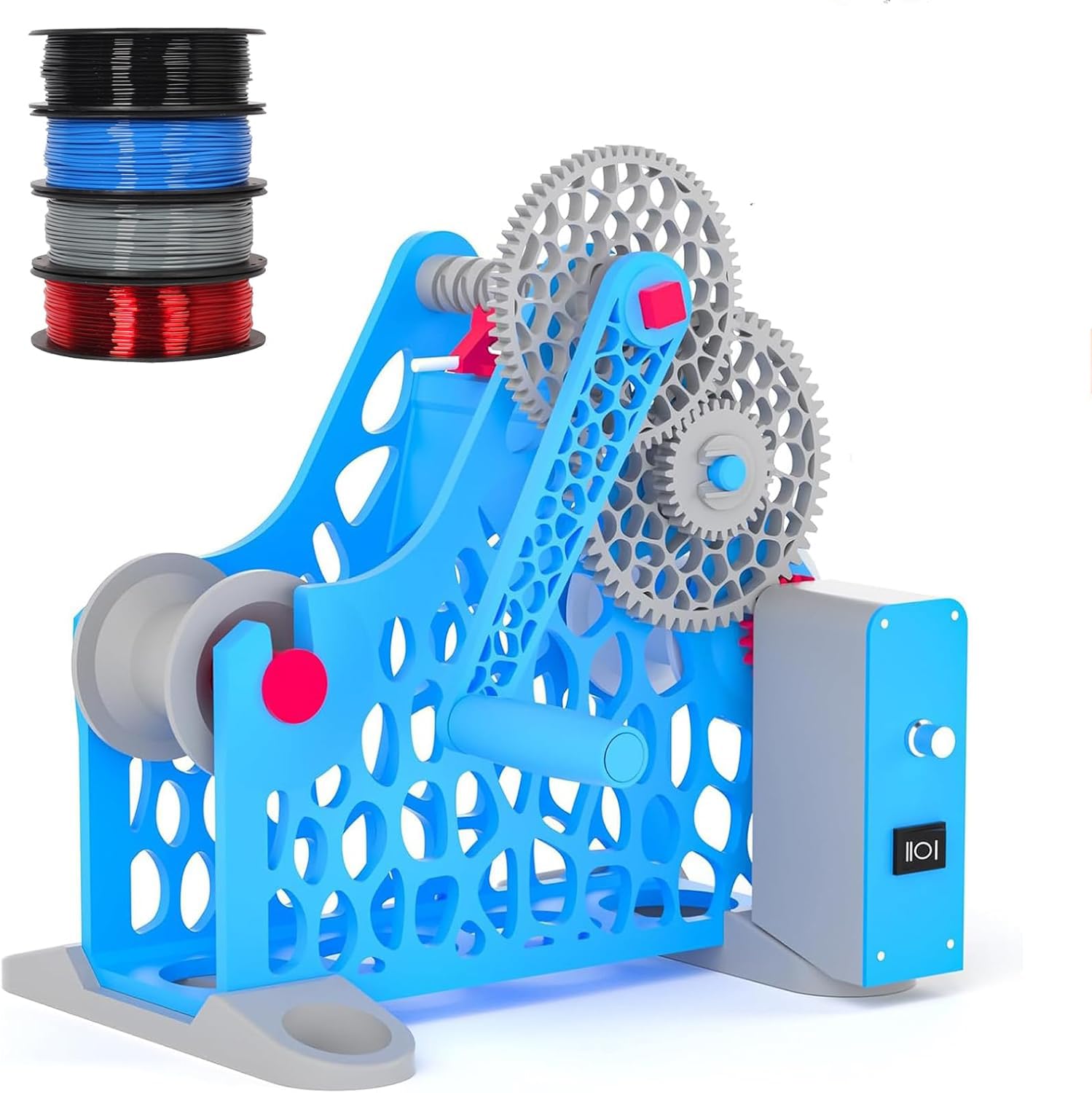 Bobina eléctrica para filamento de impresora 3D, bobinador manual con diseño modular extraíble para bobinas de 1 kg, alambre de soldadura, hilo de coser