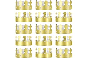 24 Pieces Golden King Crowns: Shining Headpiece for the Whole Party
