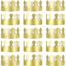 JOVITEC 24 Pcs Gold Paper Crowns Golden King Crown Foil Gold Hat for Birthday Celebration Baby Shower Photo Props