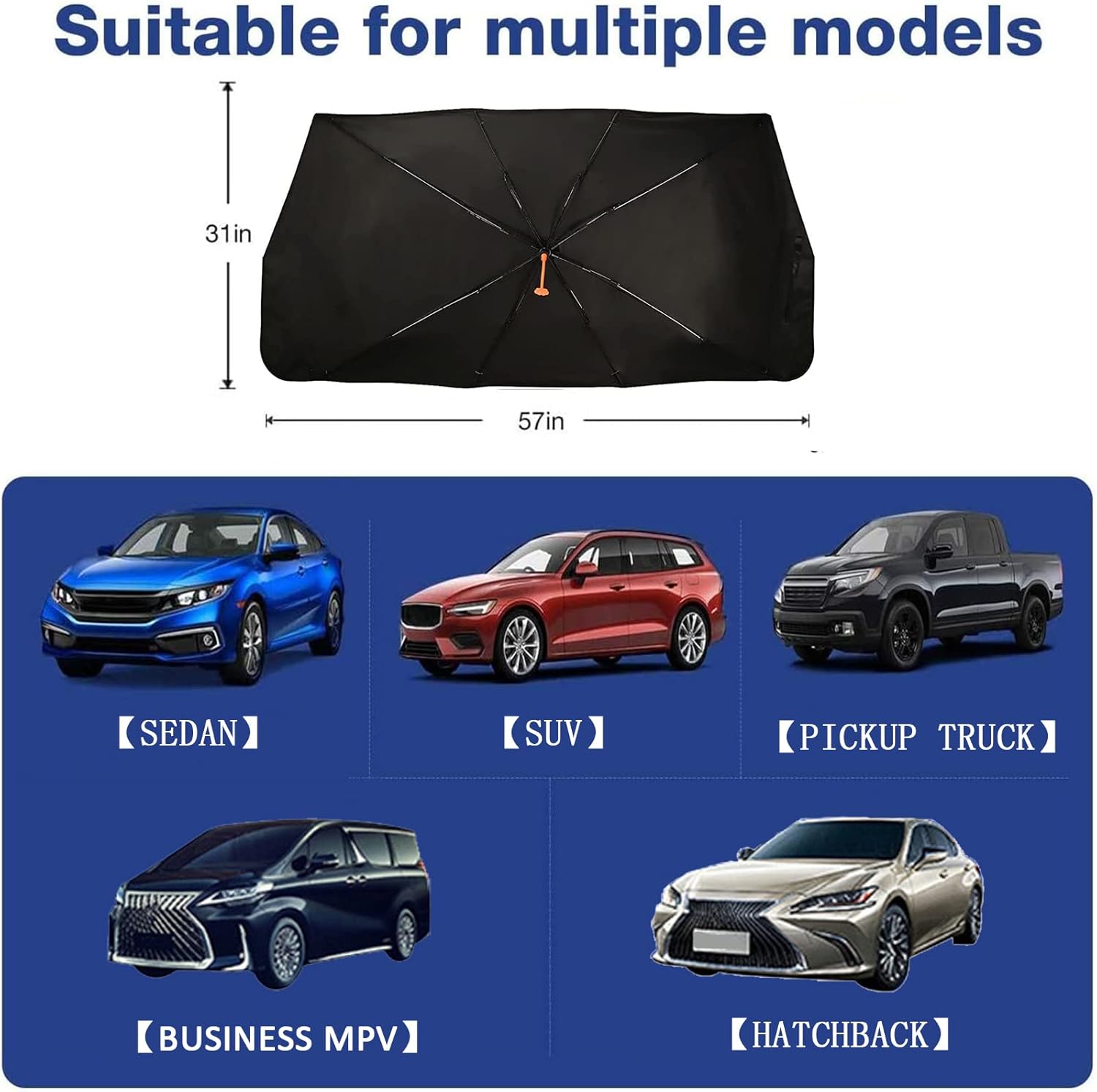 Purple Galaxy Umbrella Sunshade for Car,Windshield Sun Shade Car SUV Trucks Front Window Block UV Rays Heat Keep Vehicle Cool,Foldable Reflective (5731 in), (FG0-DNH9N)