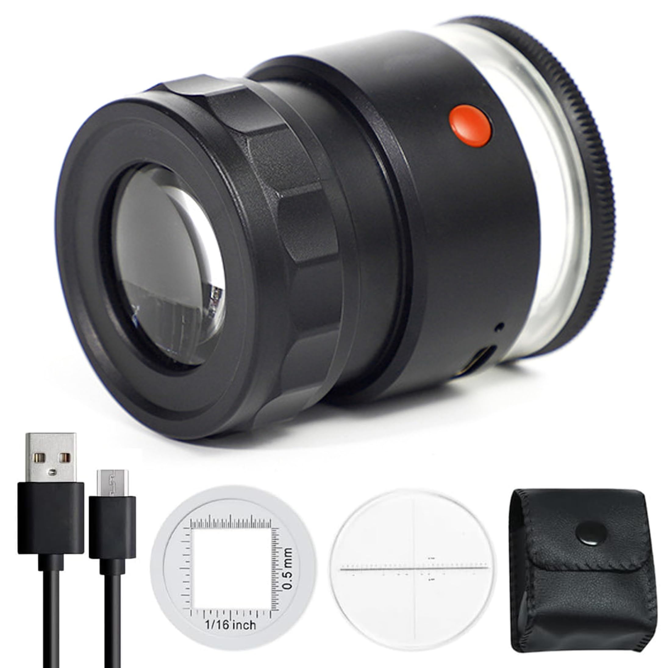 Loupe 30x rechargeable USB avec double échelle pour bijoux et textiles (pack de 2)