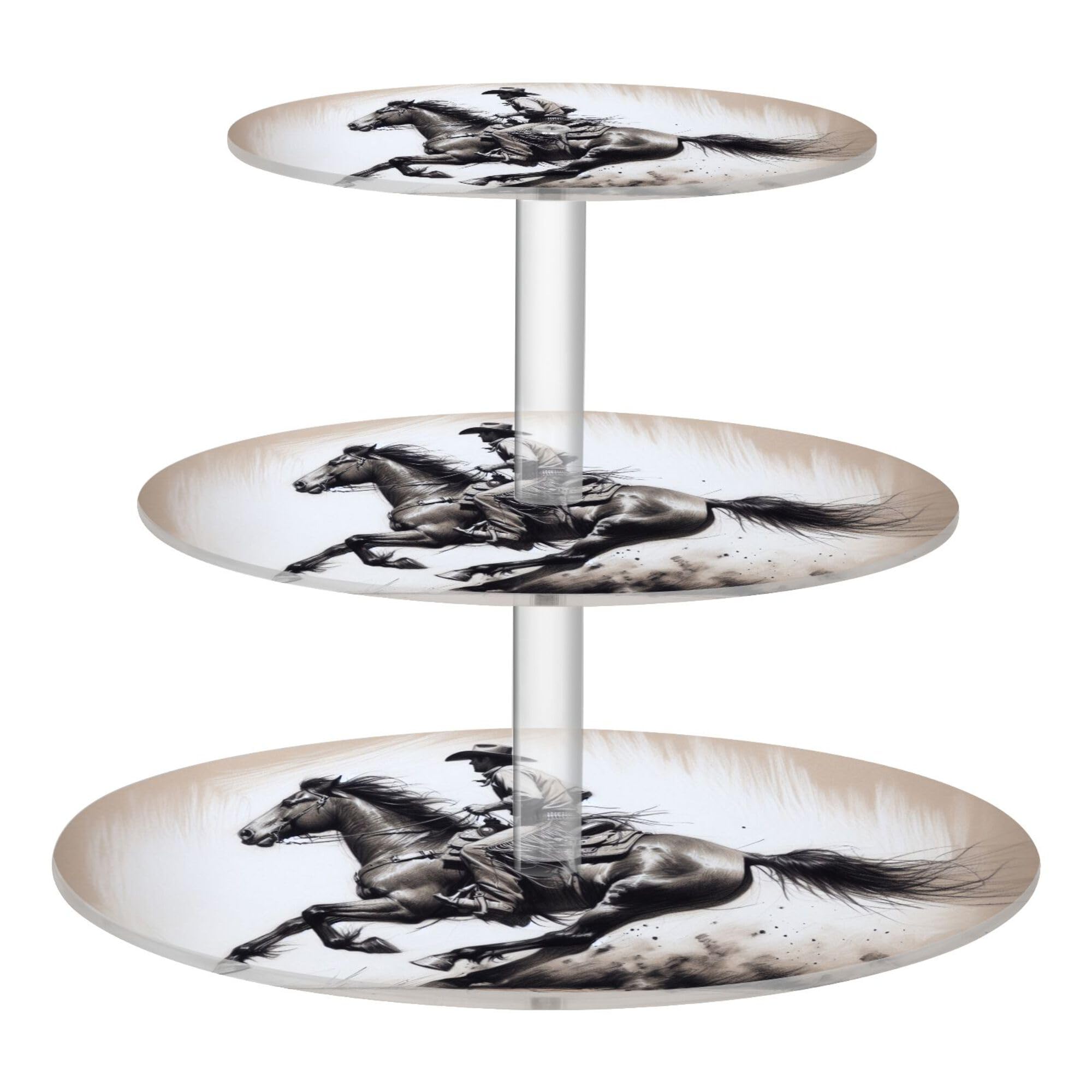 PYBUG Cowboy 3 Tier Acrylic Cupcake Stands Tower,Dessert Table Display Set for Tea Party,Wedding,Birthday, Baby Shower