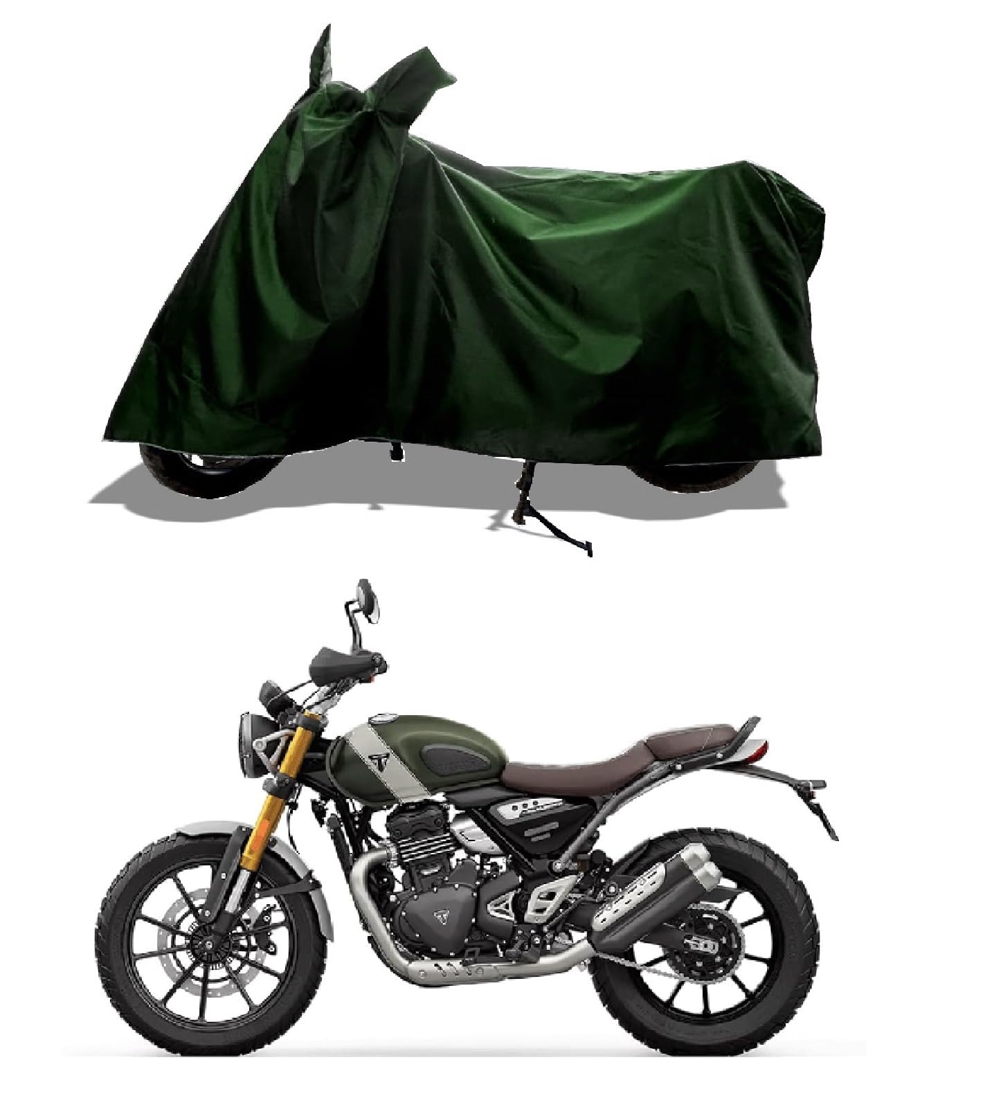 GROFATIK - Two Wheeler Vehicle - Cover for Triumph Scrambler 400 X Bike Cover with Water Resistant and Anti Dust Proof (Olive Green )_ Compatible for Triumph Scrambler 400X (B0CPDKNJKH) Amazon Price History, Amazon Price Tracker