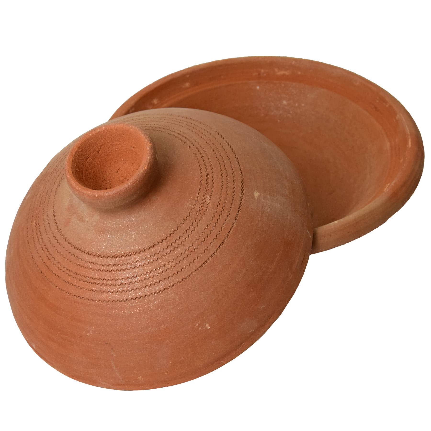 Simandra Tajine I gliniany garnek do gotowania, nieglazurowany garnek do duszenia I średnica 24 cm