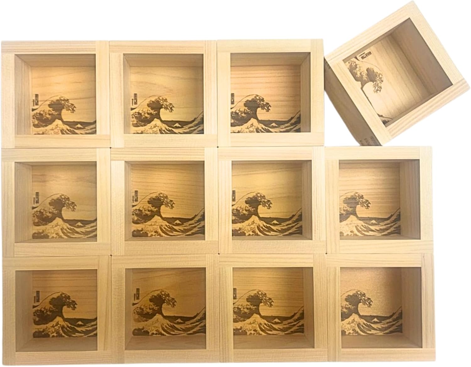 Set of 12, Bulk Plain 4fl oz. Cypress Hinoki Masu Boxes – Wooden Engaved Sake Cups for Customized, Personalized Engraving, Souvenir, Event, Wedding Gift, Japanese Restaurant, Made in Japan