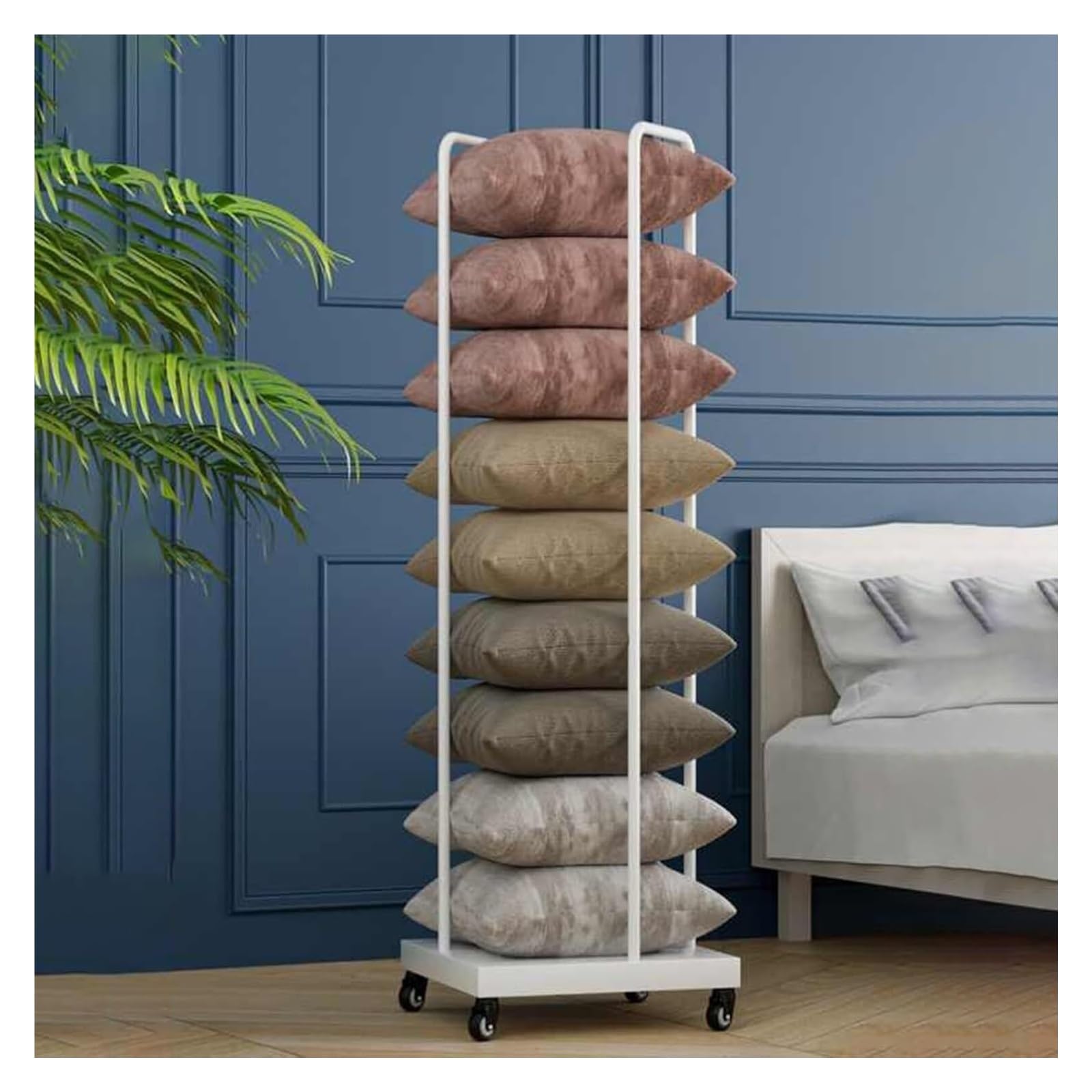 Présentoir à coussins robuste au design soigné pour boutiques et intérieurs