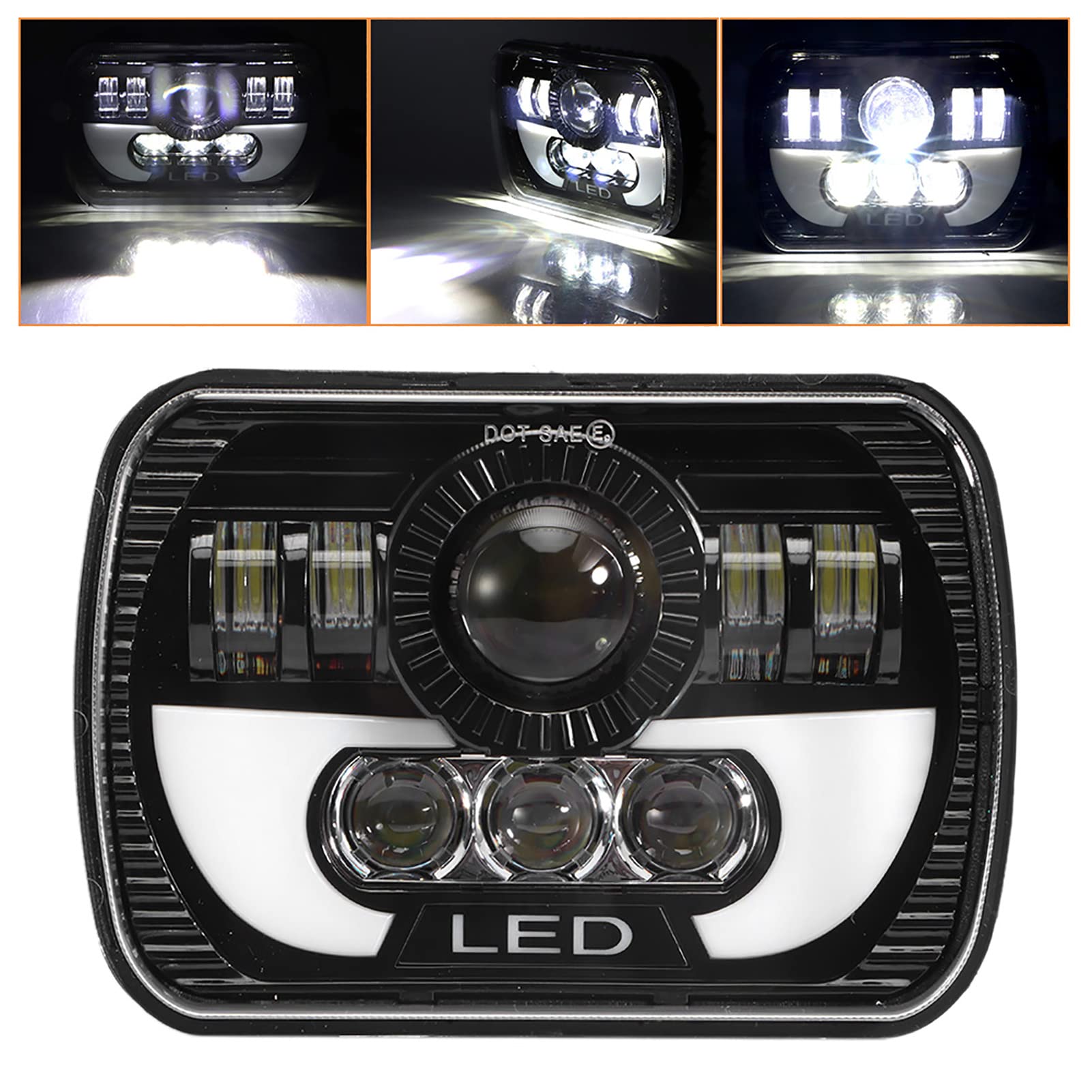 Fari a LED 5x7 Pollici 90W con Indicatori di Direzione, Fari Abbaglianti e Anabbaglianti per Auto o Camion