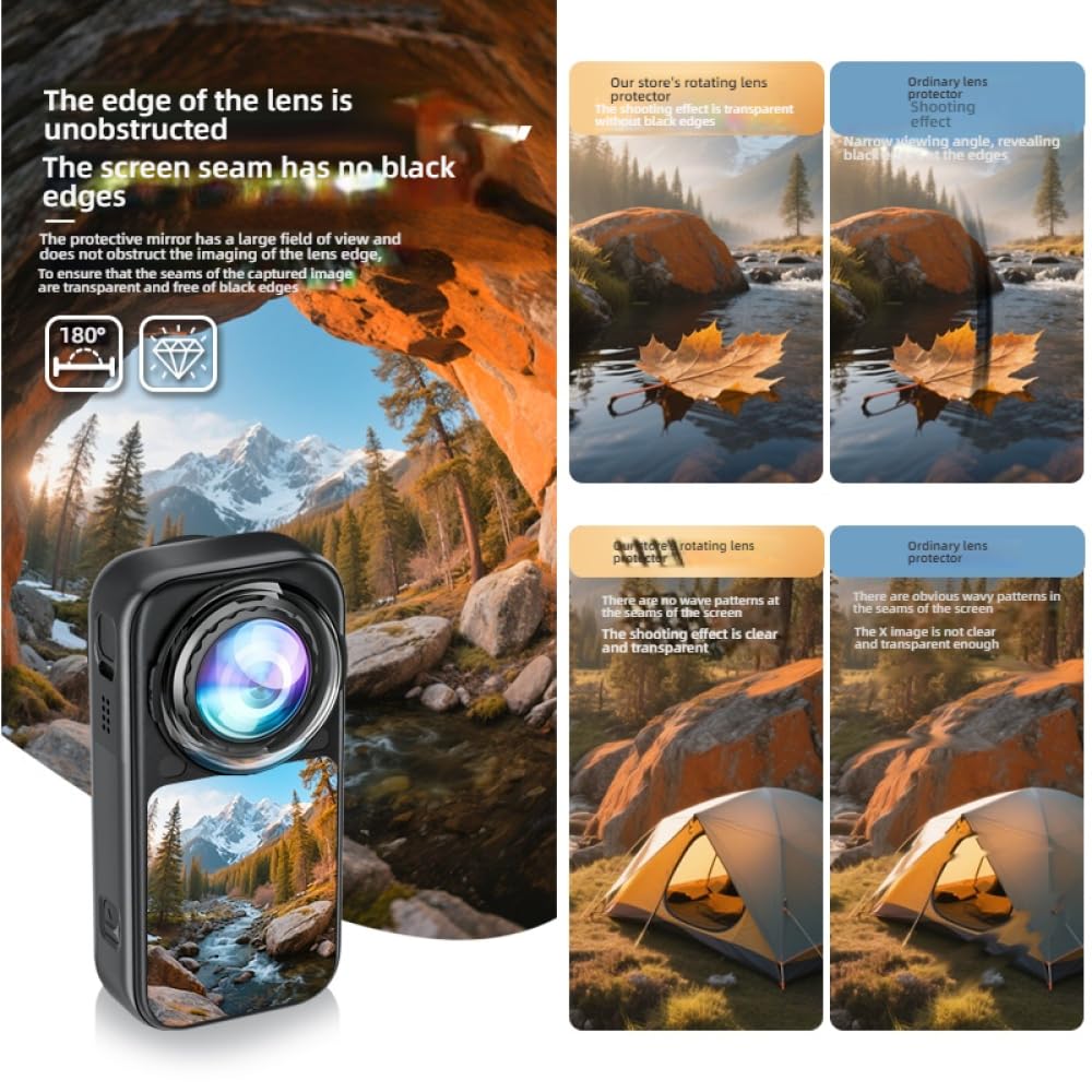 Genérico Lente protectora de cristal óptico para Insta360 X6, cubierta protectora de cristal templado de alta transparencia