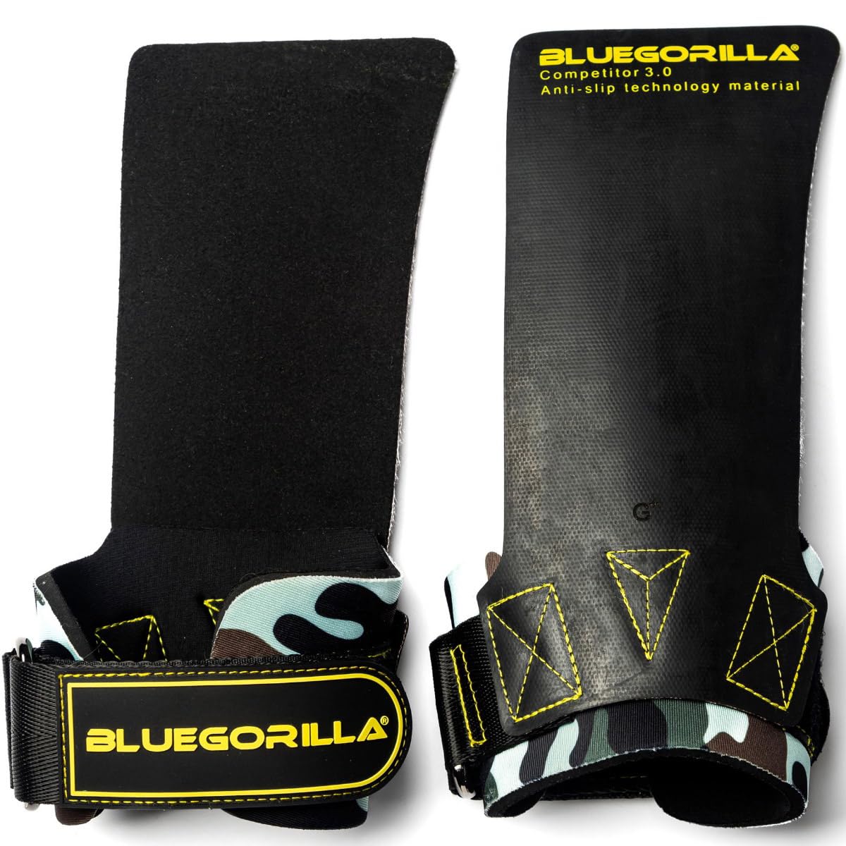 BLUEGORILLA Konkurencja 3.0 - Skórki do skrzyżowania biegów. Nowe i ulepszone: Grip RX bez magnezu, maksymalna przyczepność i ochrona. Wzmocniony neopren na nadgarstku dla lepszej wydajności.