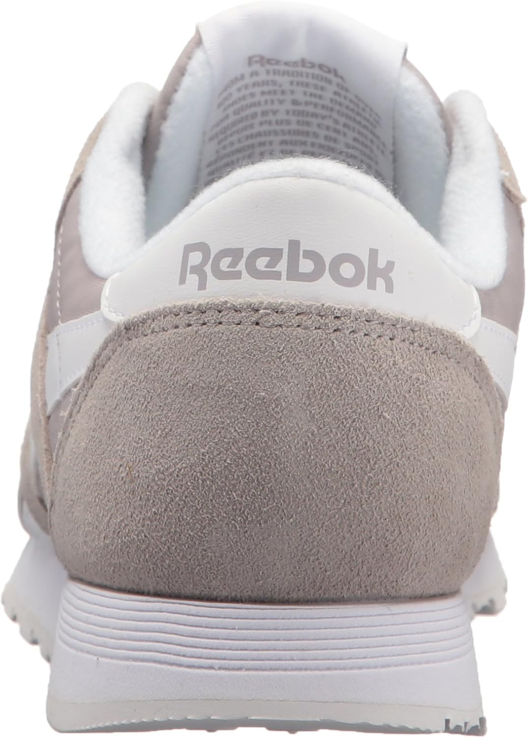 Reebok Men's Classic Nylon Sneaker, Whisper Grey/White, 4