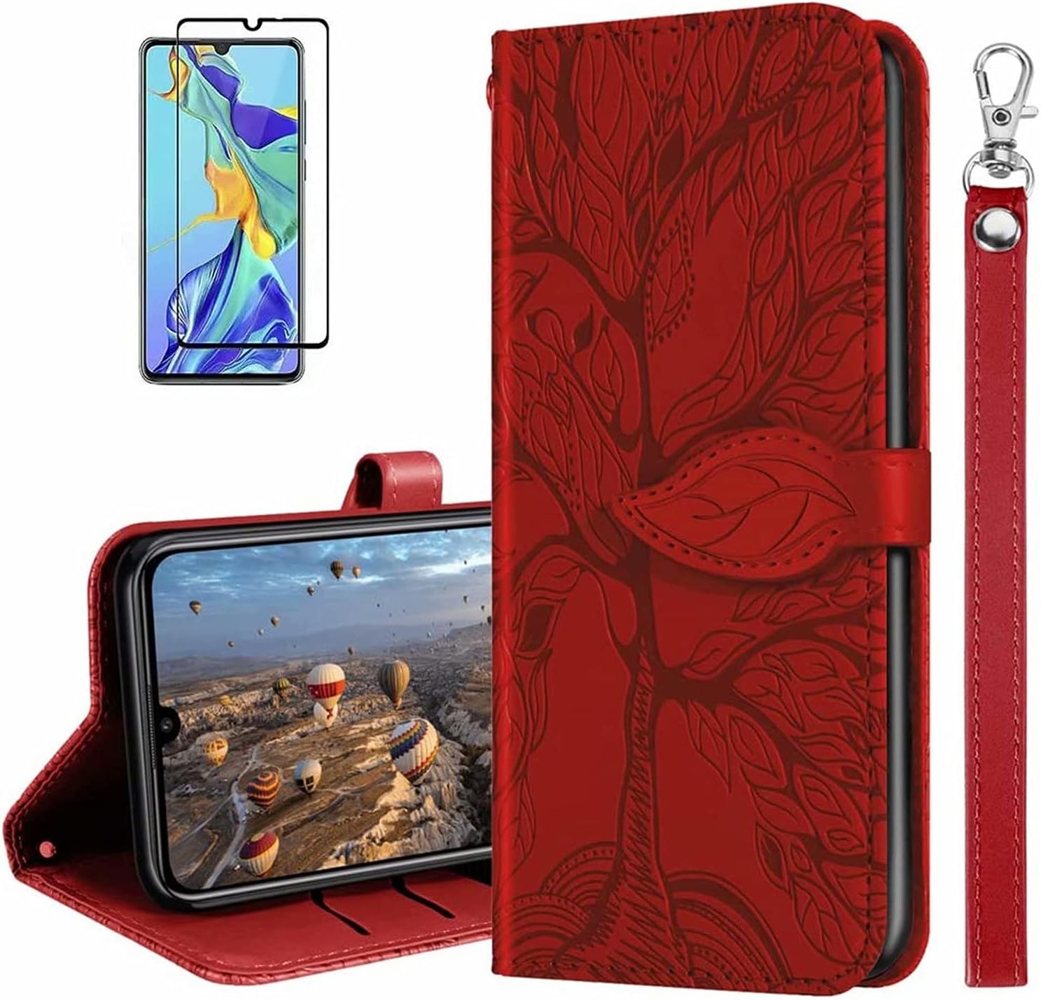 MUTOUREN Case Compatible with Samsung Galaxy A12 PU Leather Protective Wallet Case Flip Cover Magnetic Closure Card Slot Bumper with 1* Screen Protector