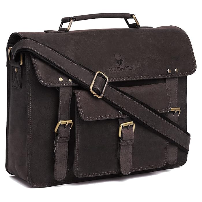 Buy Classic Leather 15 inch Laptop Messenger Bag for Men I Office Bags