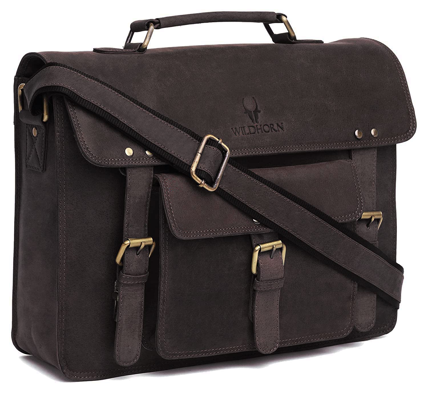 Buy WildHorn Classic Leather 10 inch Laptop Messenger Bag for Men I