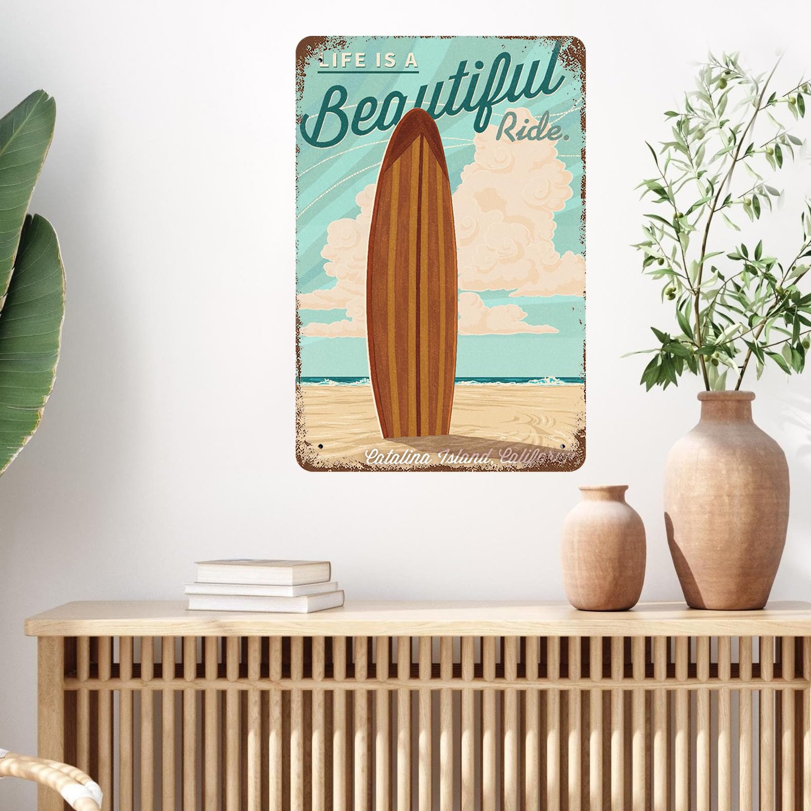 ビンテージメタルブリキ看板 8インチx12インチ カリフォルニア