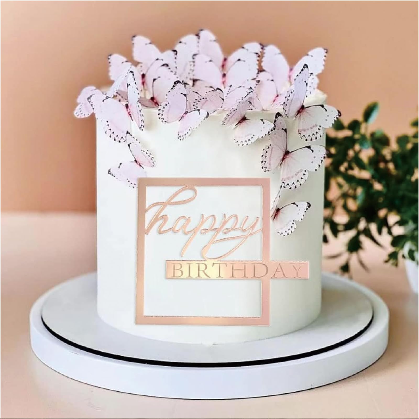 12 decorazioni a specchio per torte di compleanno, in acrilico, con incisione, mini decorazioni per torte (specchio verde
