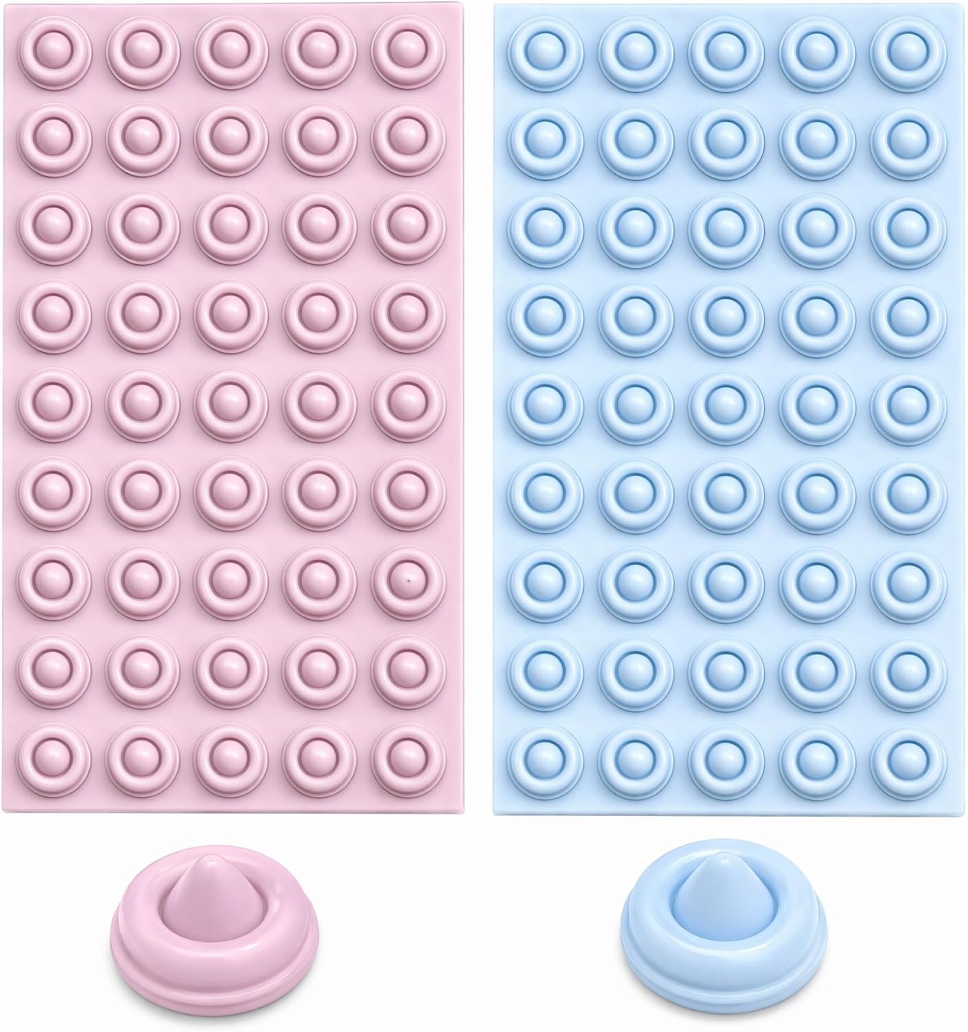 100 Pcs Bump Dots for Visually Impaired Conical Blue Pink Tactile