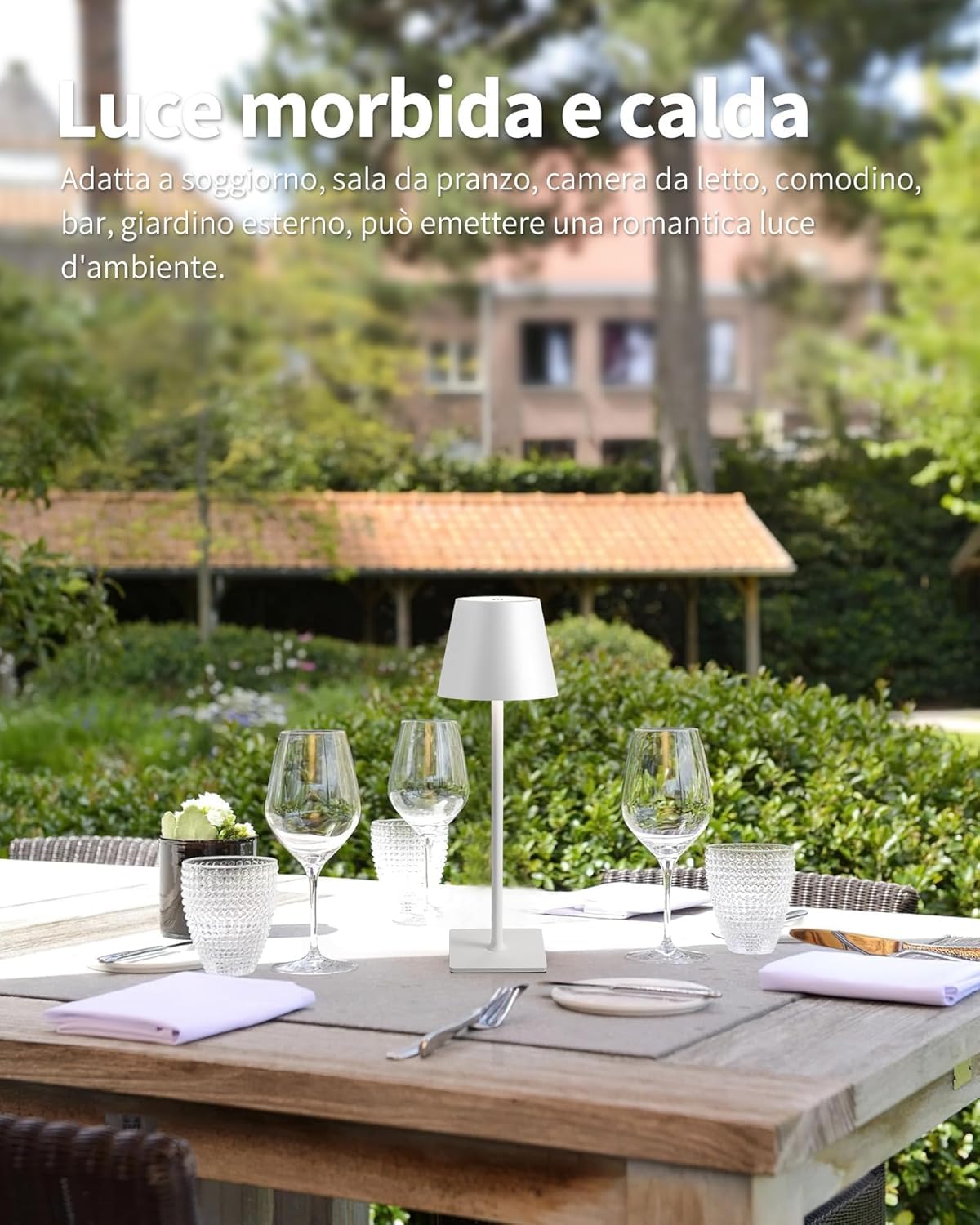 Lampada da Tavolo Senza Fili, Avere 2 Modalità di Illuminazione Luce di Lettura Dimmerabile, LED Lampada da Scrivania Ricarica USB in Metallo Creativa, Per Ristorante/Terrazza/Dormitorio (Nero