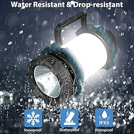 2 Pack Camping Lantern, Outdoor LED Camping Light, Rechargeable Flashlights with 1000LM, 6 Modes, 4000mAh Power Bank, IPX5 Waterproof Portable Emergency Camp Light for Hurricane Survival - Blue