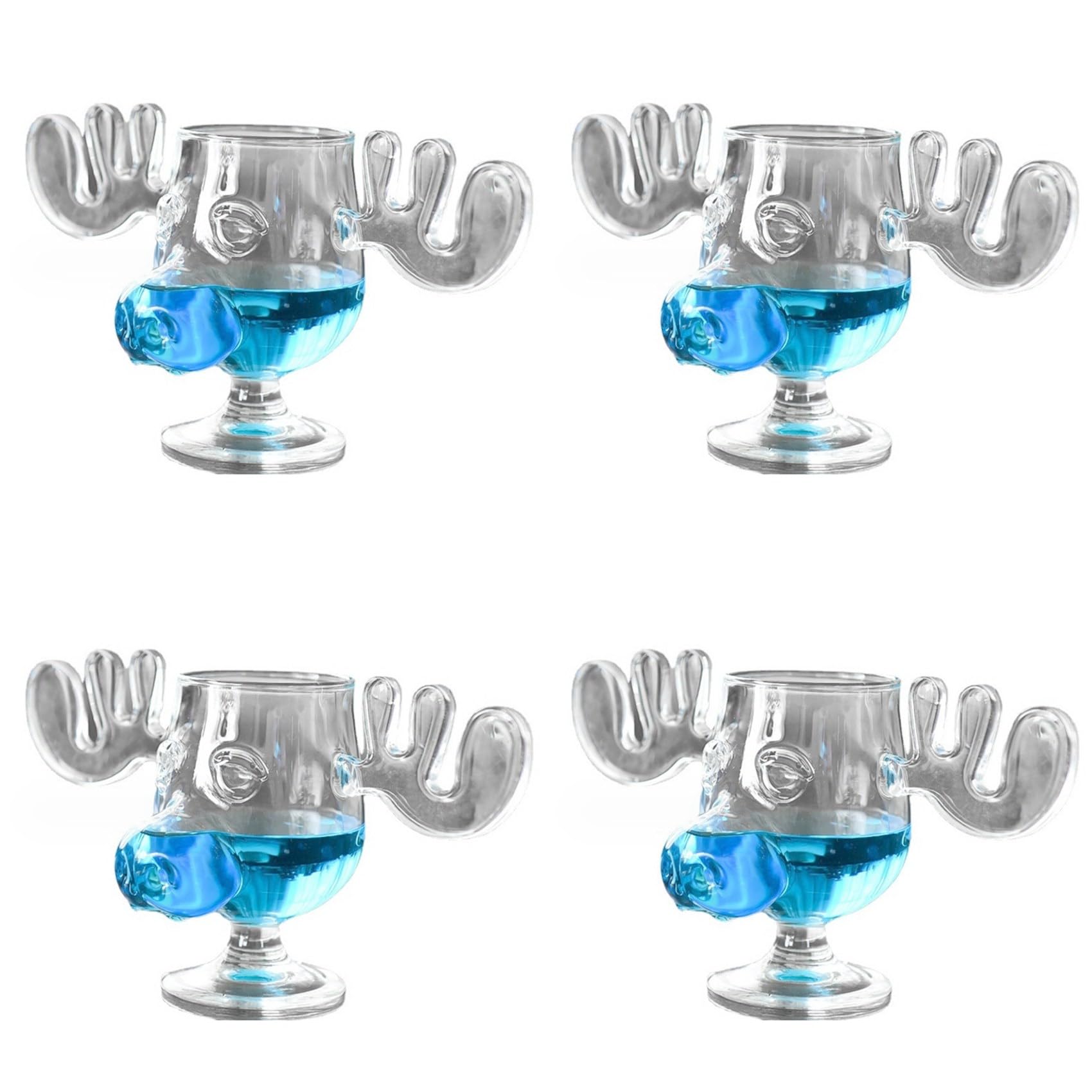 Aundhegrtt 4X Christmas Vacation Cup Set Glass Cup Holiday Glassware for Drinks, Beverages Holds 8 Ounces