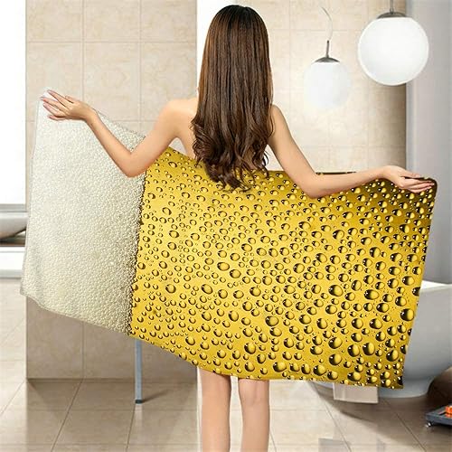 Miniatura 2 de Comfy - Toallas de baño suaves con cerveza fresca, color dorado, toalla de bañoplayacamping para mujeres, hombres, niñas, niños, tamaño grande, 64 x
