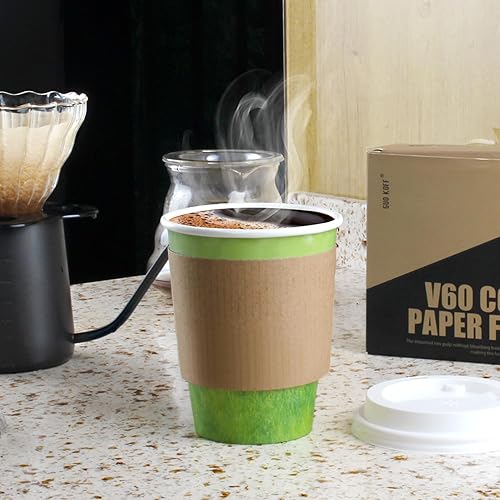 Vista 30 de Yes!Fresh Diseño especial de hierba verde, taza de papel caliente desechable, respetuoso del medio ambiente, 100% biodegradable y compostable