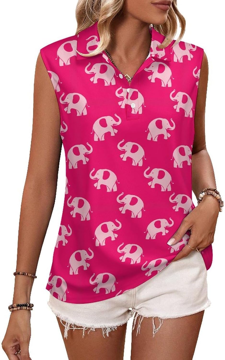 Women Polo Shirts Sleeveless Casual Wear Dry Fit Workout Athletic Tank Tops for Running Golf Tennis