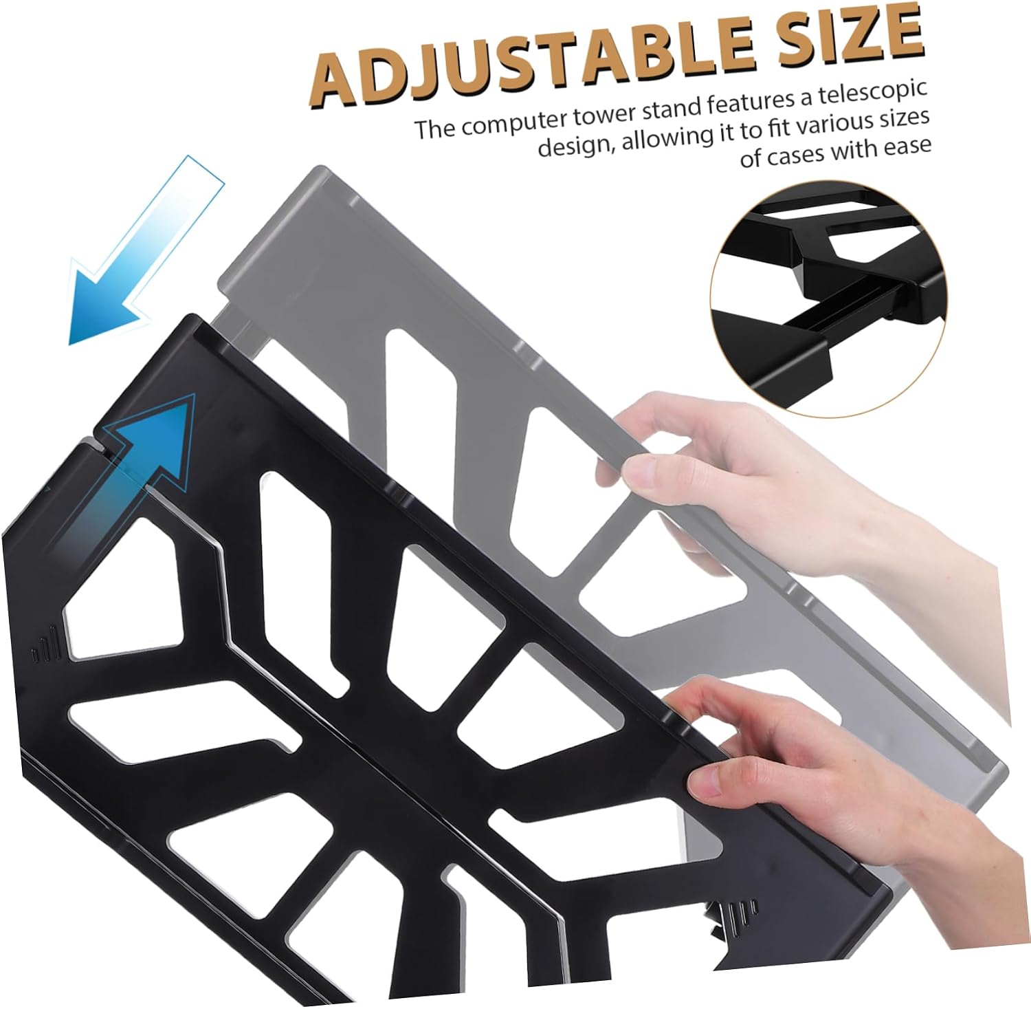 Angoily Adjustable Computer Tower Stand Wheels Multifunctional CPU Holder for Home Office and School Use Telescopic Design for Easy Cleaning and Organization