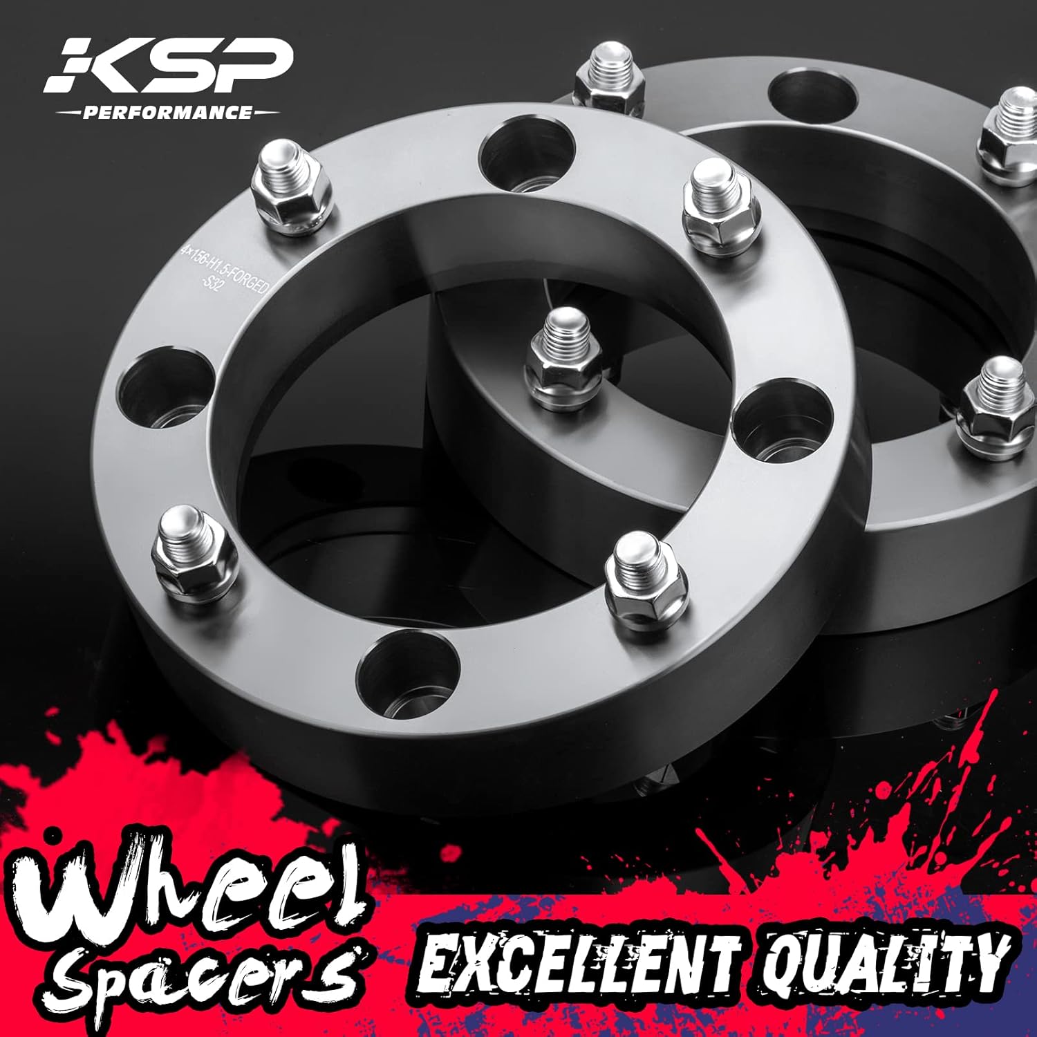 KSP 4x156mm ATV Wheel Spacers for Polaris Ranger RZR Sportsman Xplorer 400 500 600 700 800, 2"(50mm) Thickness with 3/8"-24 Studs 131mm Hub Bore for Kawasaki 300B Lakota KSF 250 KXT 250