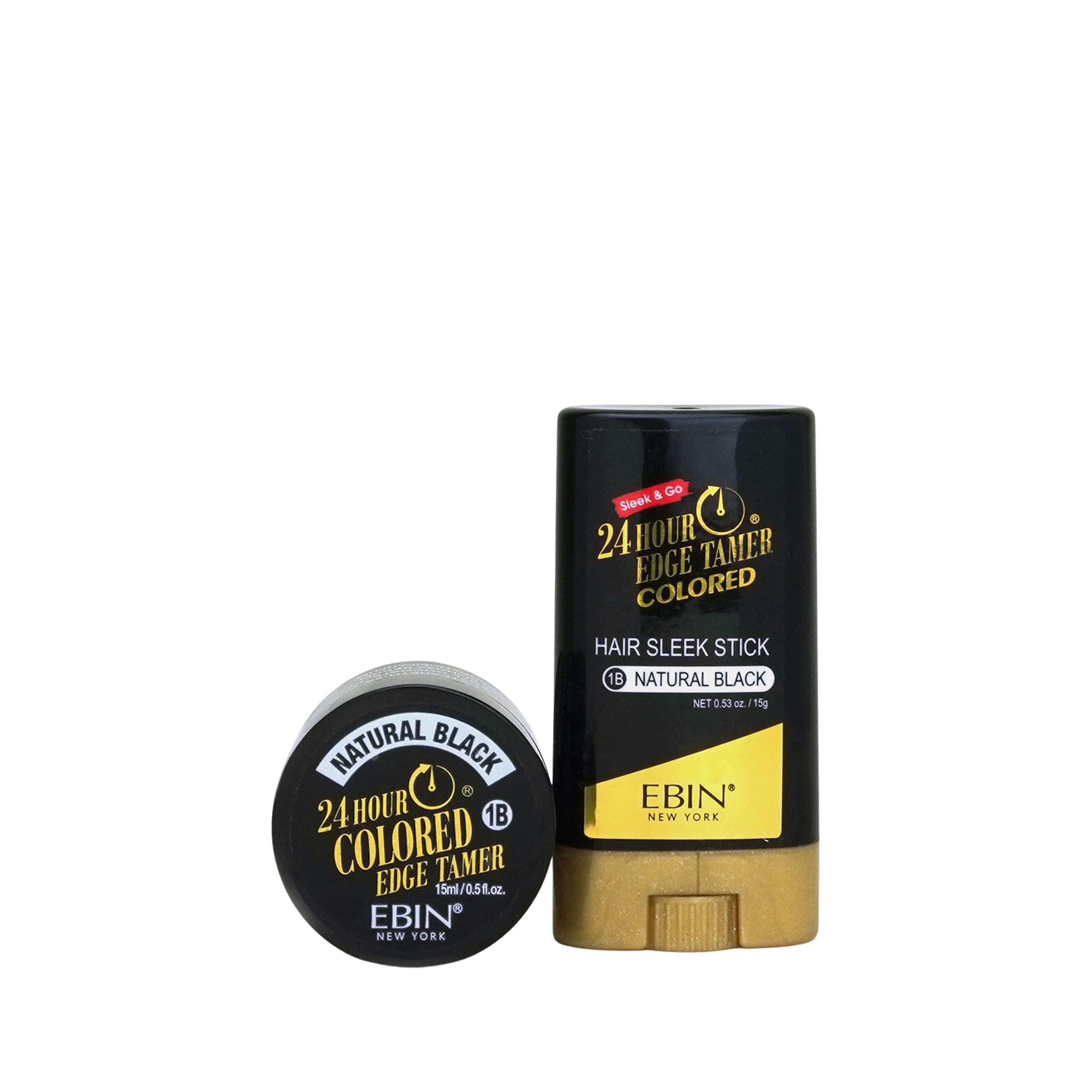 EBIN NEW YORKBlack Collection Styling Kit - Natural Black | Sleek & Go, No Flaking, No Residue, Covers Gray and Roots, Argan Oil & Castor Oil | Comb and Melting Band
