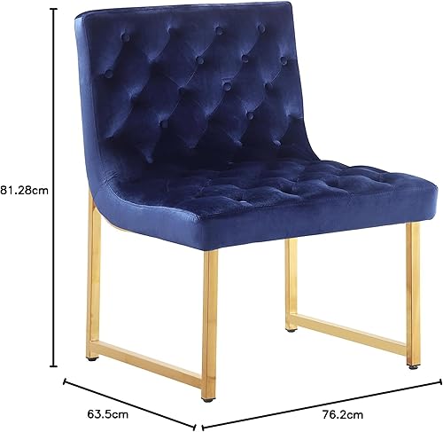 Miniatura 8 de Iconic Home Moriah - Silla decorativa elegante y elegante de terciopelo copetudo, cojín de felpa con acabado de latón, marco de metal pulido,