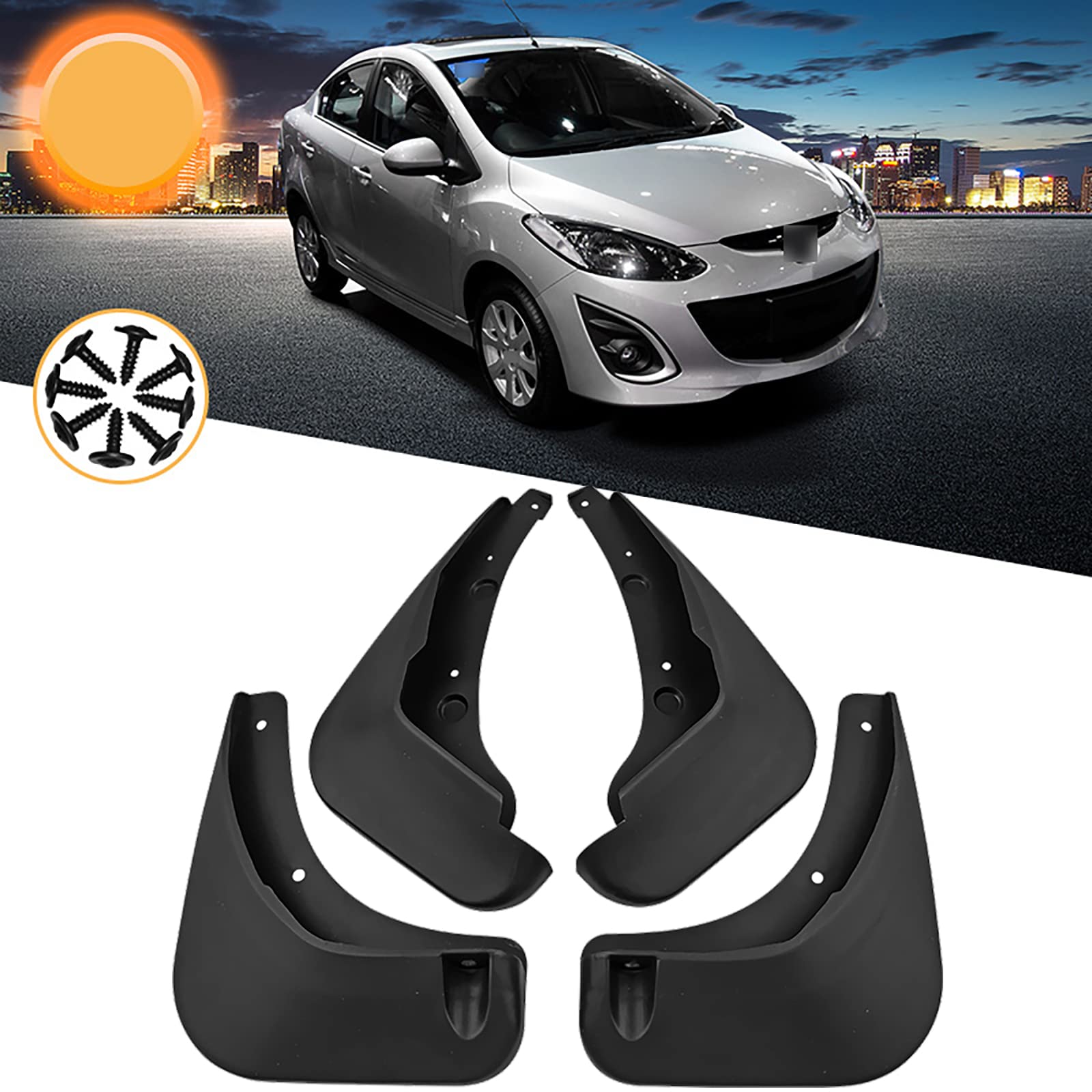 Bavettes de voiture Mazda 2 Saloon JONASC garde-boue anti-rayures