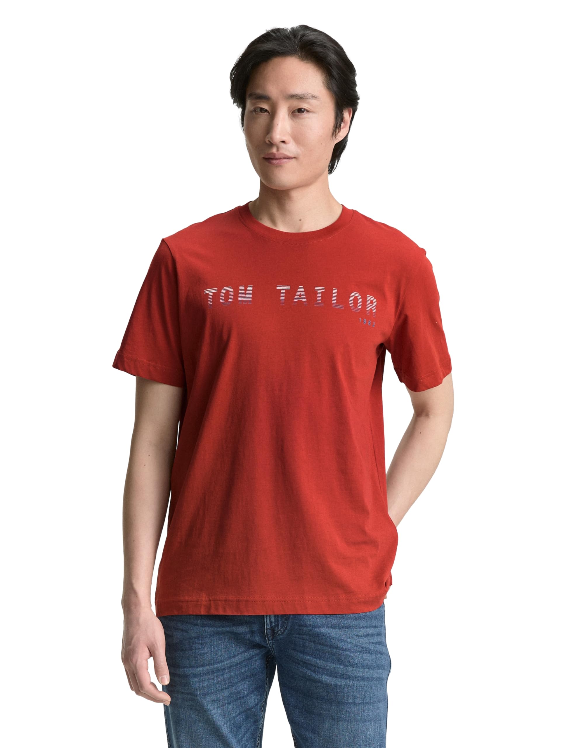 Tom Tailor Herren 1047773 T-Shirt mit Logo-Print