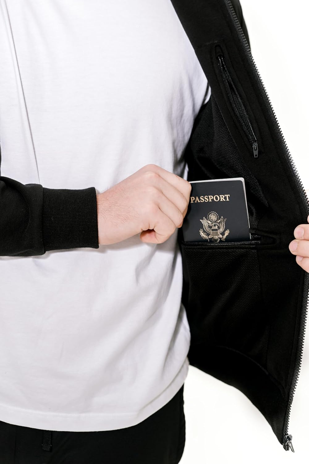 Clever Travel Anti-Pickpocket Zip Up Travel Hoodie Sweatshirt with Hidden Pockets for Men - Image 2